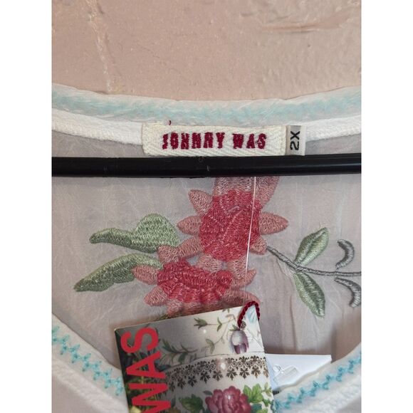 NEW Johnny Was Floral Embroidered Tunic Top 2X - Picture 4 of 7